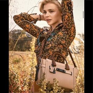 Coach Swagger Colorblock Tan Leather Purse